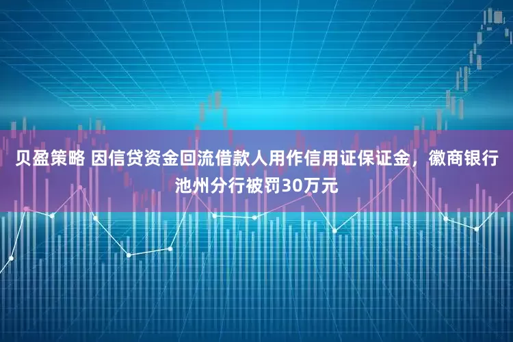贝盈策略 因信贷资金回流借款人用作信用证保证金，徽商银行池州分行被罚30万元